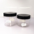 White lid pad 100ml 50ml thEmpty Transparent PET Plastic Round Clear Cosmetic Jar